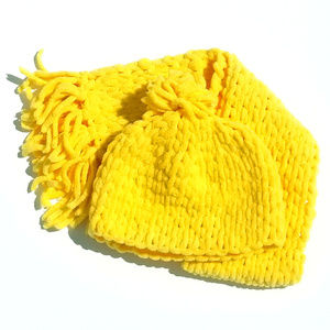 Kids Yellow Scarf & Hat Set